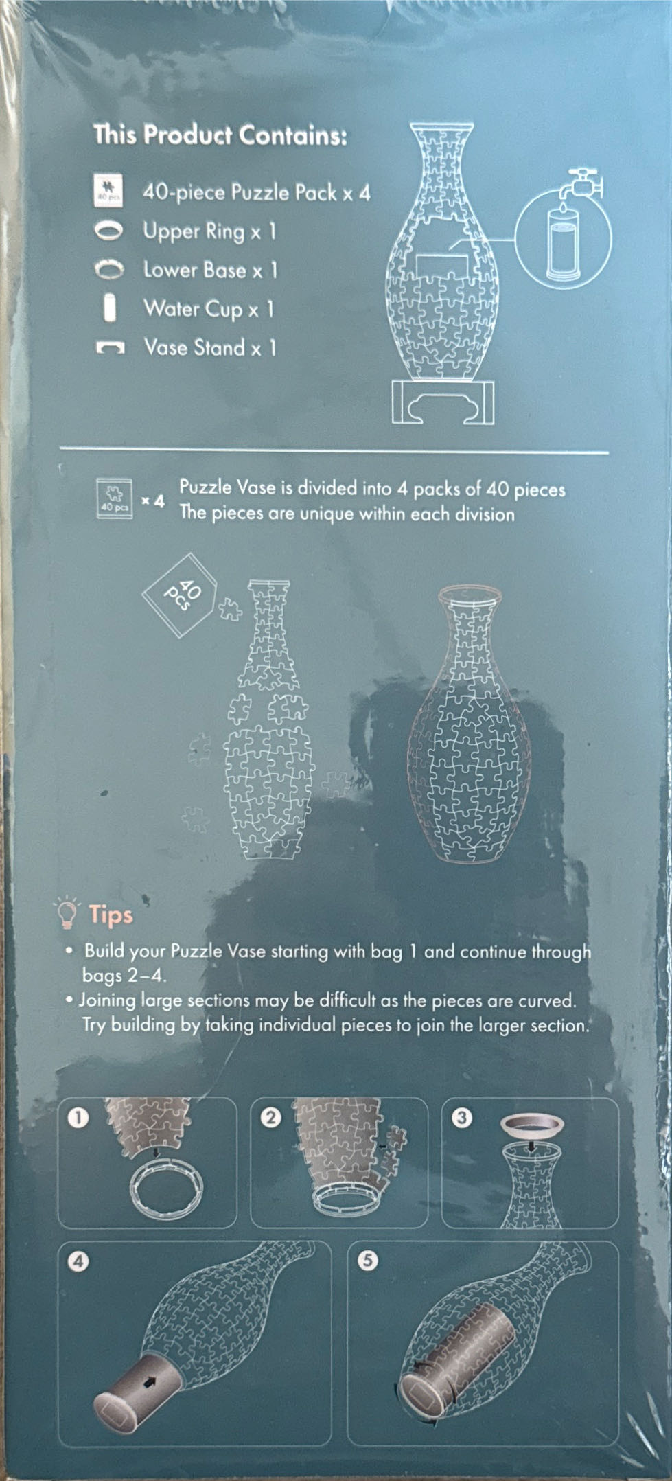 3D Floral Puzzle Vase - Pintoo Cororation puzzle collectible [Barcode 9780594206873] - Main Image 4