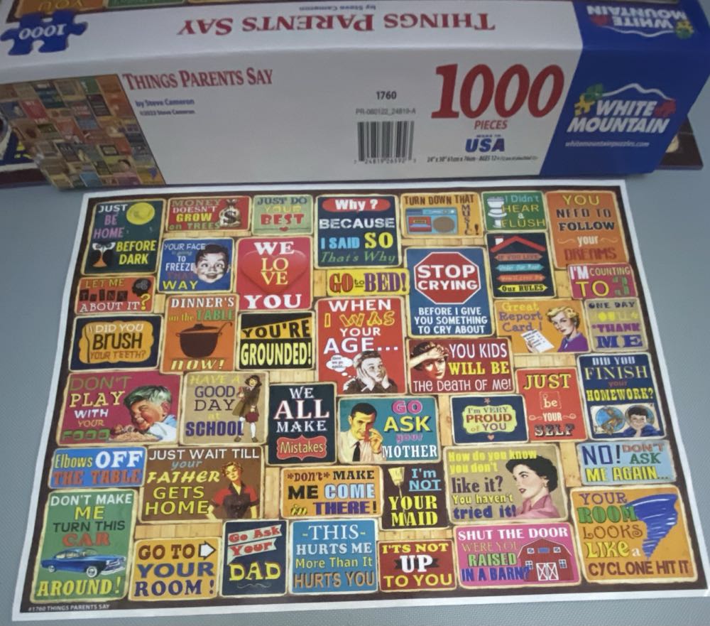 Things Parents Say - White Mountain puzzle collectible [Barcode 724819265923] - Main Image 3
