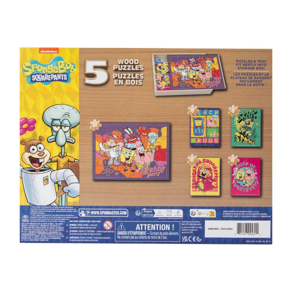 Spongebob Squarepants Wood Puzzles 5 Pack  puzzle collectible [Barcode 681147094314] - Main Image 2