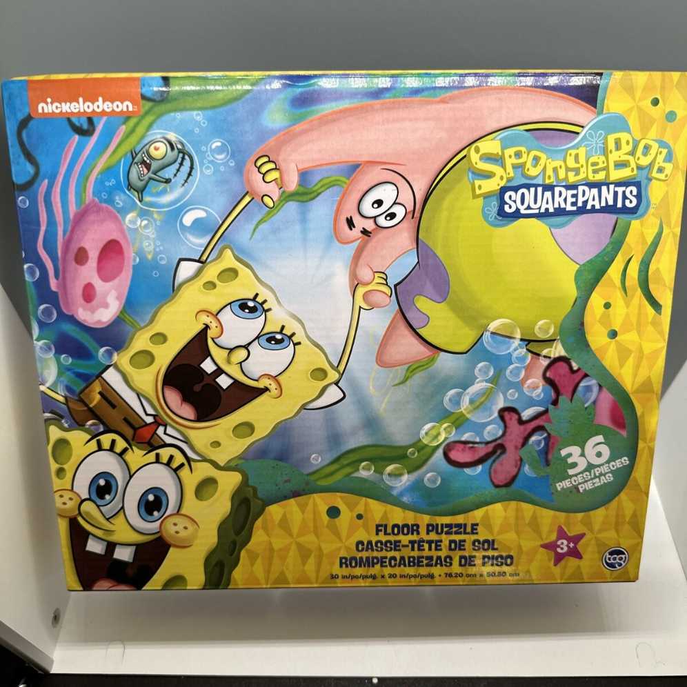 Spongebob Squarepants Kids Floor Puzzle. Educational Gifts For Boys And Girls. Colorful Pieces Fit Together Perfectly. Great Birthday Gift For Boys And Girls  puzzle collectible [Barcode 686141086228] - Main Image 2