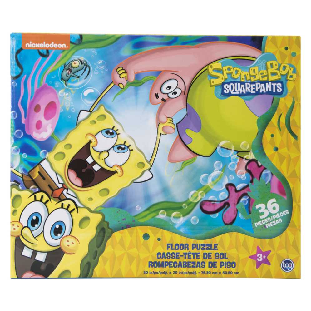 Spongebob Squarepants Kids Floor Puzzle. Educational Gifts For Boys And Girls. Colorful Pieces Fit Together Perfectly. Great Birthday Gift For Boys And Girls  puzzle collectible [Barcode 686141086228] - Main Image 3