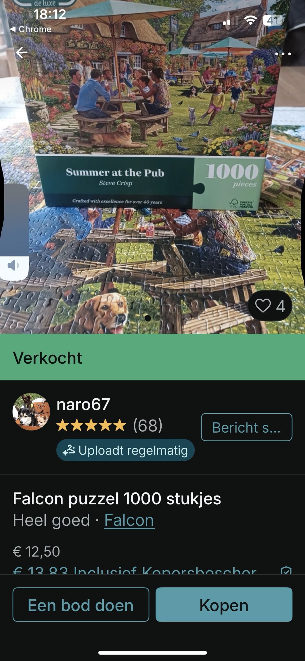 Summer At The Pub - Falcon de luxe puzzle collectible [Barcode 8721017603030] - Main Image 4