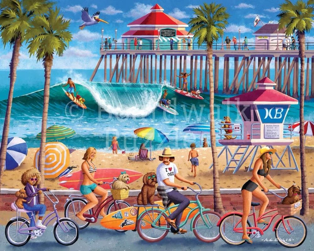 Dog Surfing - Boardwalk puzzle collectible [Barcode 671095006446] - Main Image 2