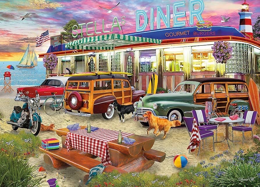 Beach Diner/Stellas Diner - Ceaco puzzle collectible [Barcode 0021081311083] - Main Image 2