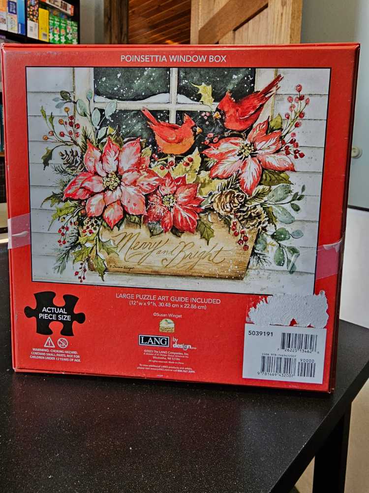 Poinsettia Window Box - Lang puzzle collectible [Barcode 9781469432007] - Main Image 2
