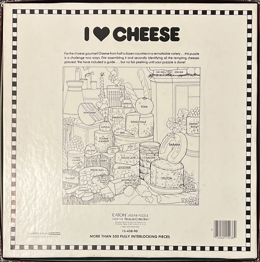 I Love Cheese - Eaton Jigsaw Puzzle puzzle collectible [Barcode 074040154382] - Main Image 2