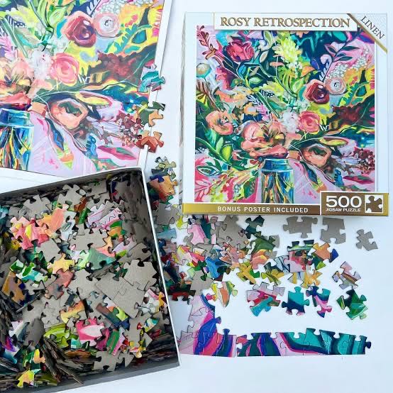 Rosy Retrospection 500 Piece Jigsaw Puzzle By Rianna Turner - Goodway Puzzles puzzle collectible [Barcode 655368989766] - Main Image 2