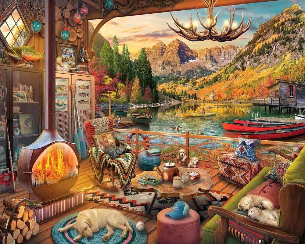 Lake Bungalow - White Mountain puzzle collectible [Barcode 724819269051] - Main Image 2