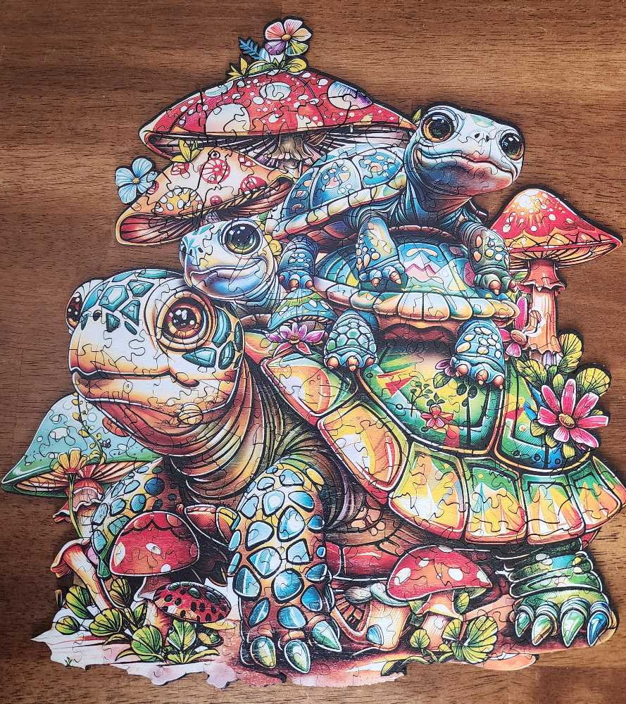 Wooden-Turtle Family   puzzle collectible - Main Image 3