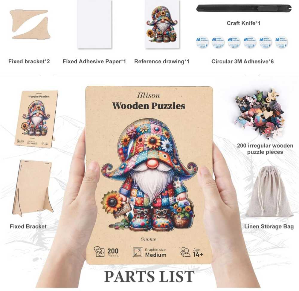 Wooden-Gnome  puzzle collectible - Main Image 3