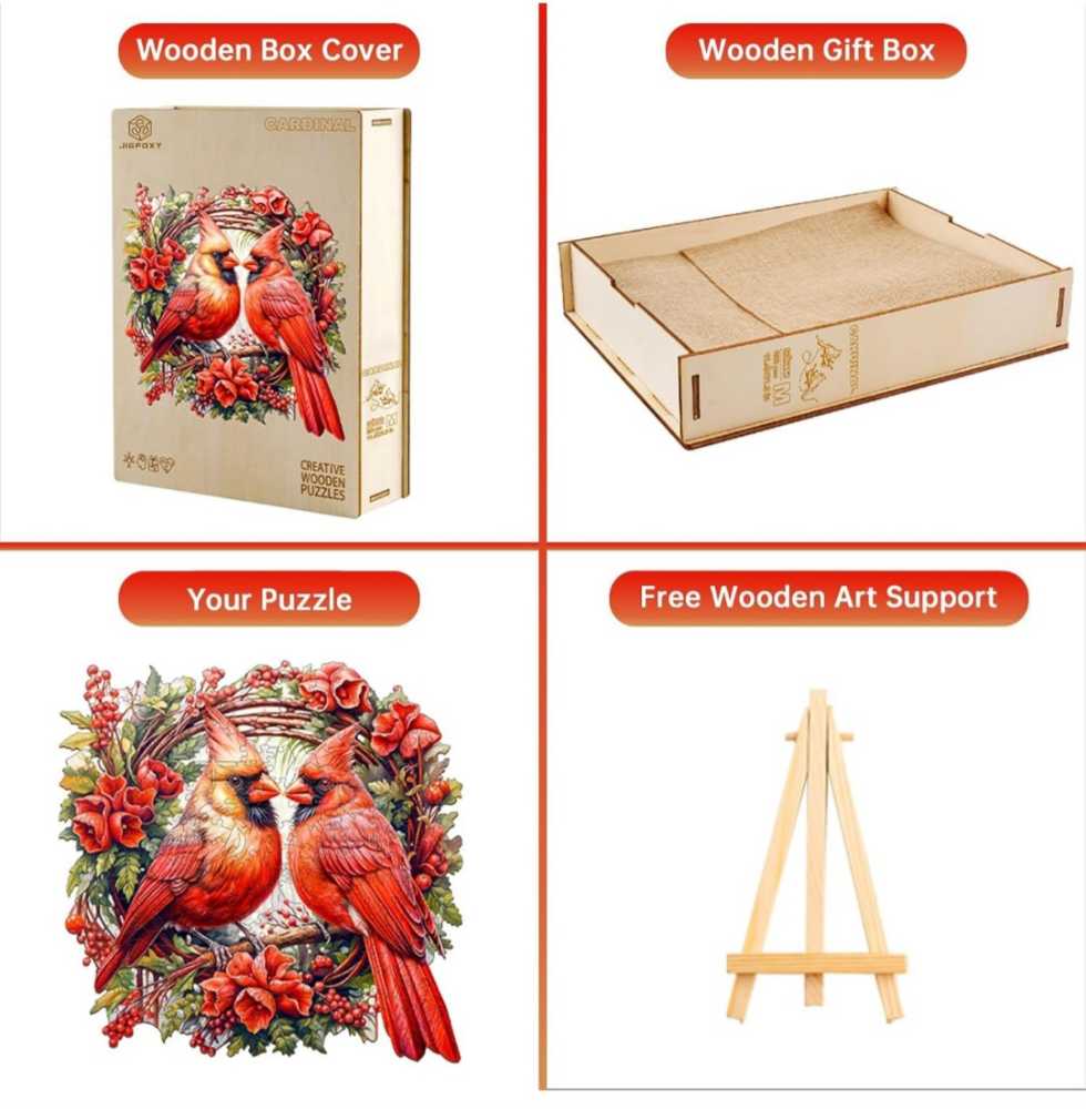 Wooden-Cardinals  puzzle collectible - Main Image 2