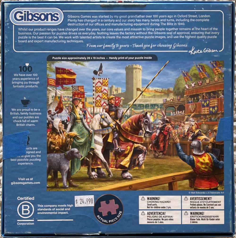The Joust At Warwick - Gibsons puzzle collectible [Barcode 5012269163698] - Main Image 2