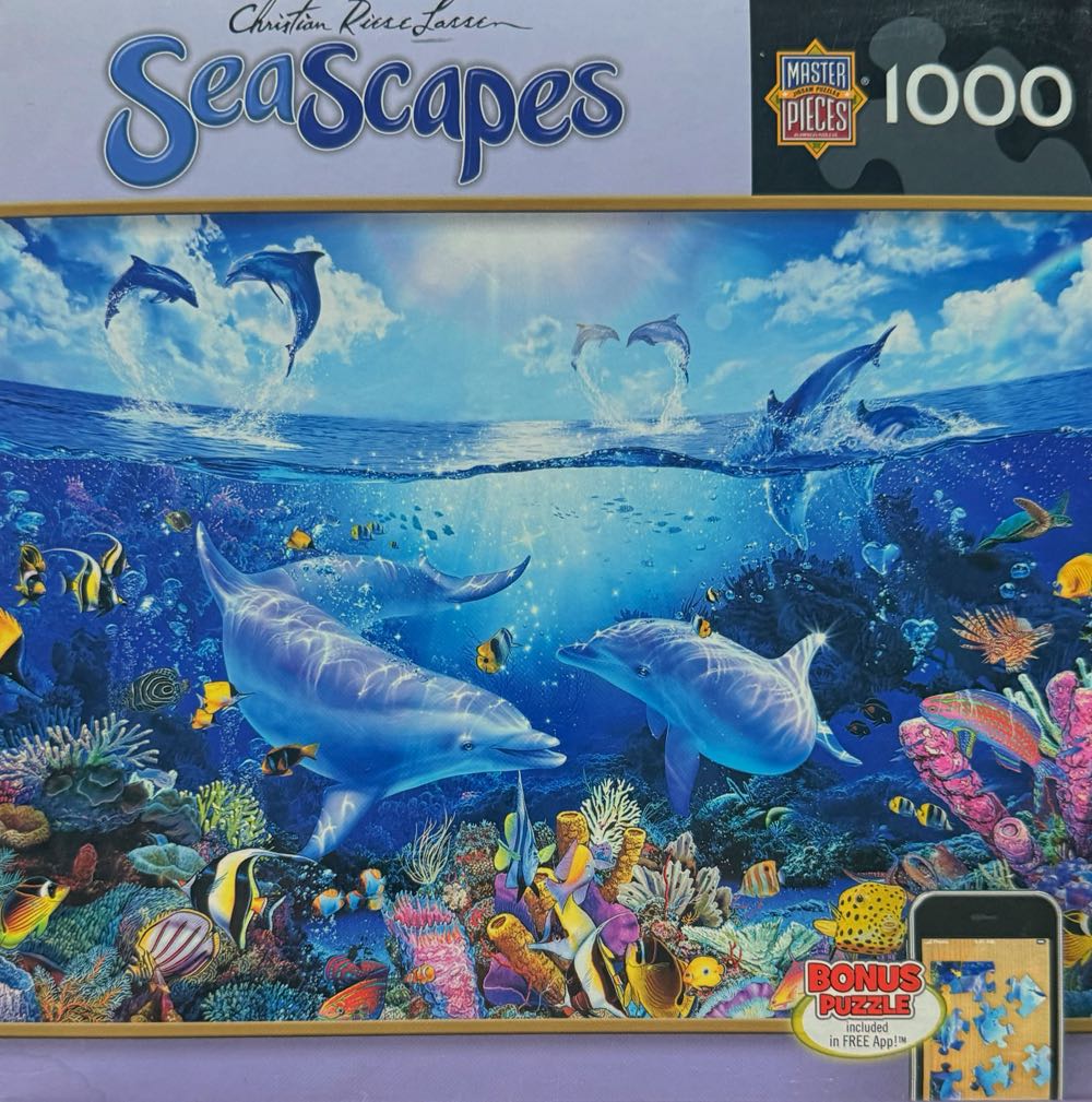 Sea Scapes : Day of the Dolphins - MasterPieces puzzle collectible [Barcode 705988913624] - Main Image 2