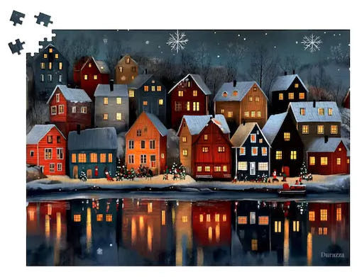 Festive Houses by a Nordic Waterway - Durazza puzzle collectible - Main Image 2