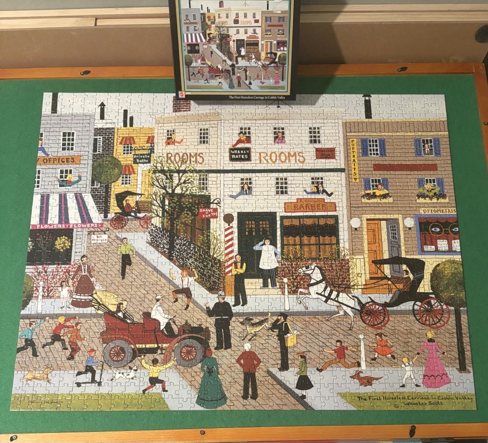 The First Horseless Carriage In Cobble Valley - Mattel Puzzles puzzle collectible [Barcode 074299428630] - Main Image 2