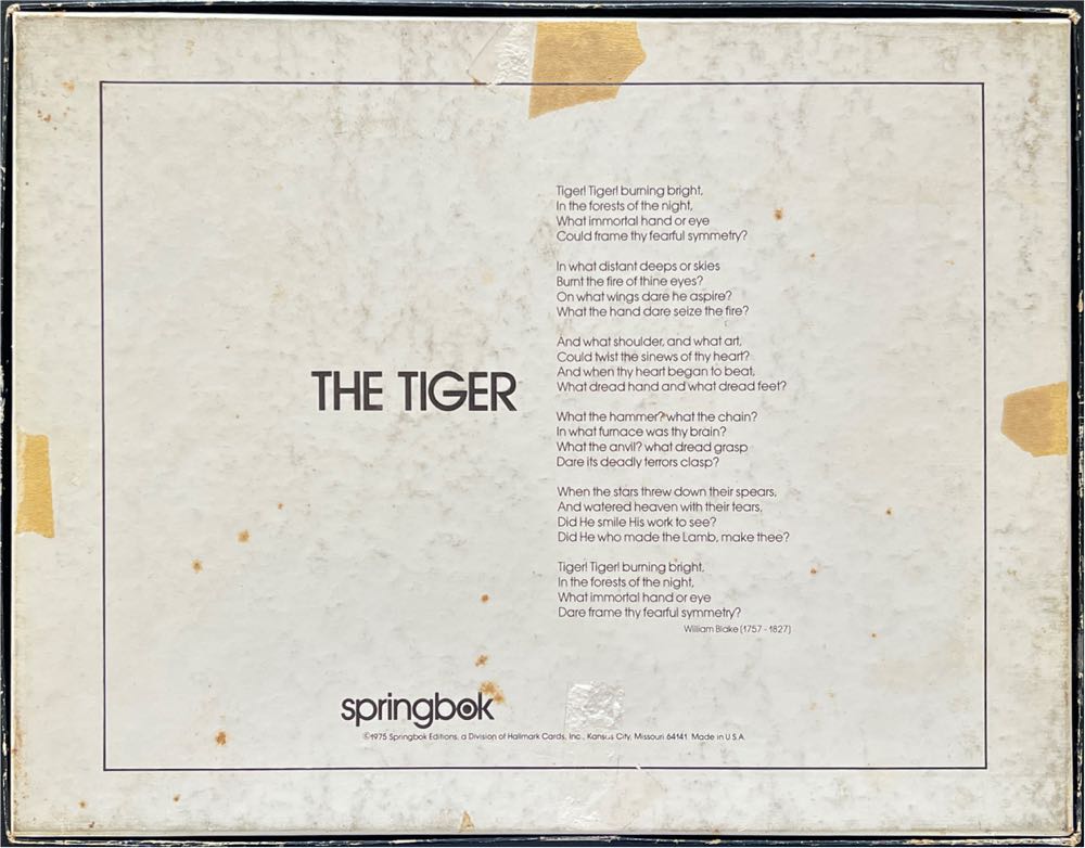 The Tiger - 852, 6/1/25 - SOLD - Springbok puzzle collectible - Main Image 2
