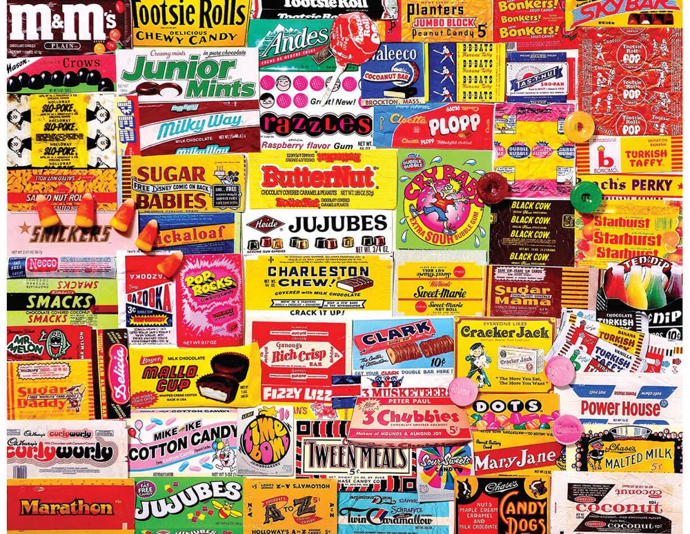 Vintage Candy Wrappers - White Mountain puzzle collectible [Barcode 724819256112] - Main Image 2