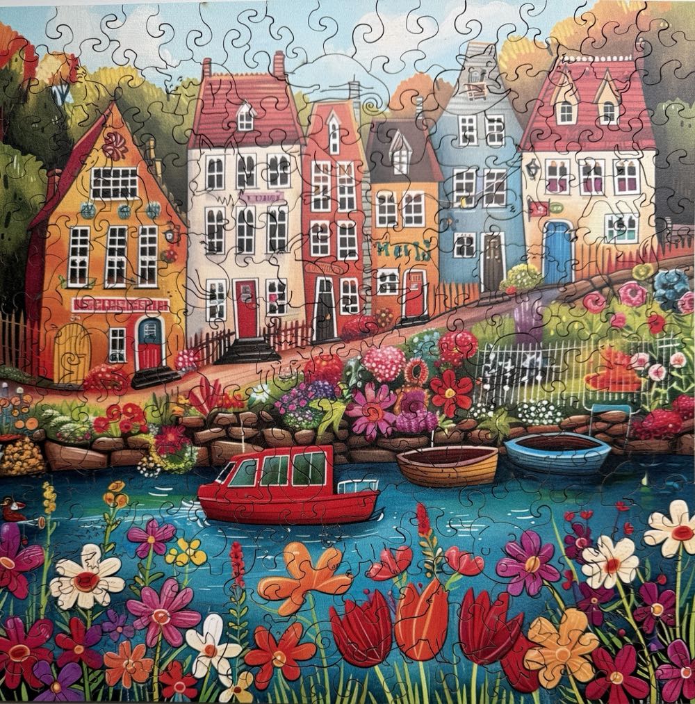 My House By The Harbour Street, Wooden Puzzle - Temu puzzle collectible - Main Image 2