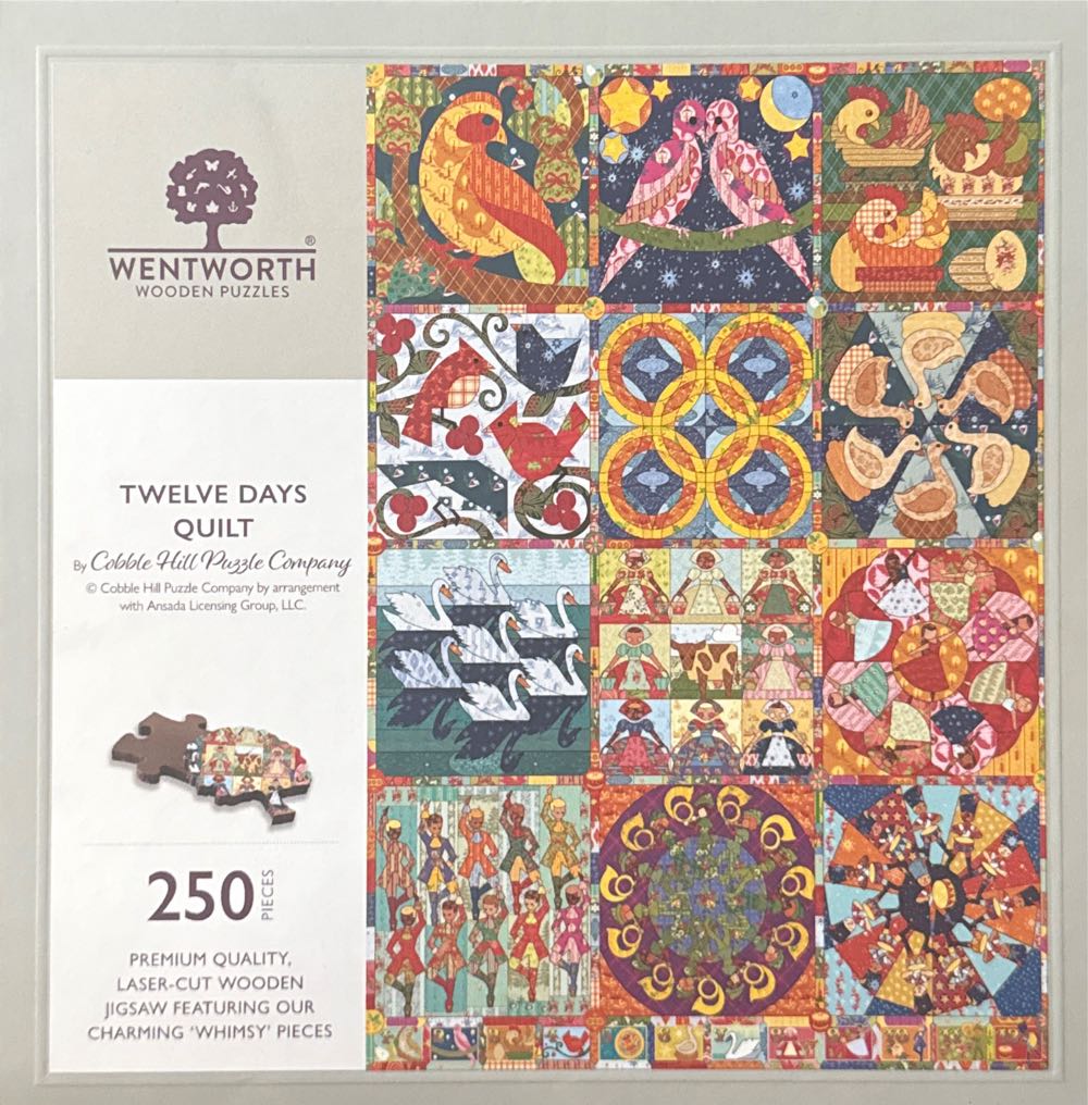 12 Days Quilt 250 Piece Wooden Jigsaw Wentworth - Wentworth Wooden Jigsaw Company puzzle collectible [Barcode 6050265387648] - Main Image 2