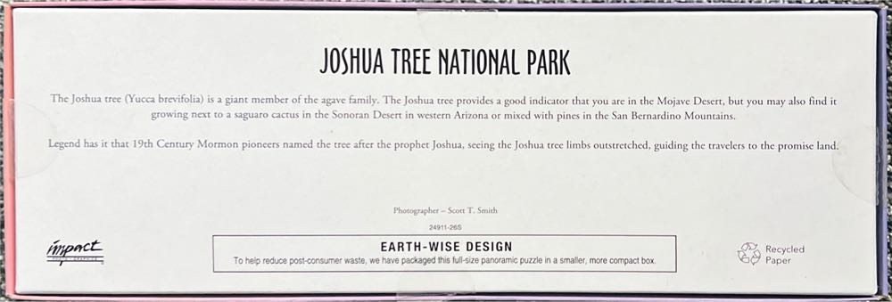Joshua Tree National Park-843, 5/20/25 - Impact Photo Graphics puzzle collectible [Barcode 802285195286] - Main Image 4