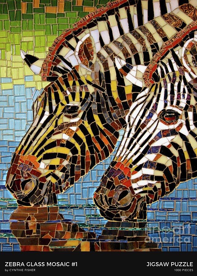 Zebra Glass Mosaic - Fine Art America puzzle collectible - Main Image 2