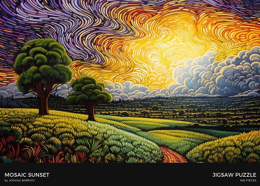 Mosaic Sunset - Fine Art America puzzle collectible - Main Image 2