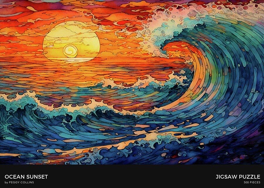 Ocean Sunset - Fine Art America puzzle collectible - Main Image 2