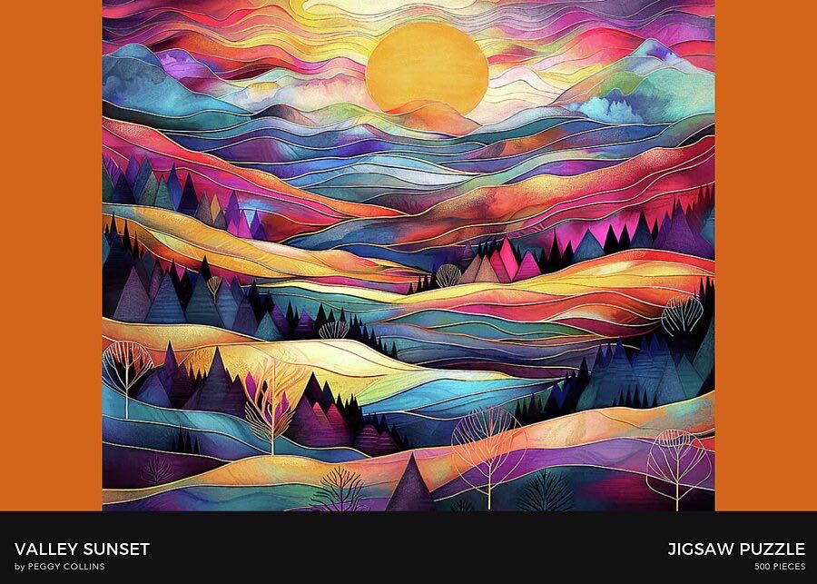 Valley Sunset - Fine Art America puzzle collectible - Main Image 2