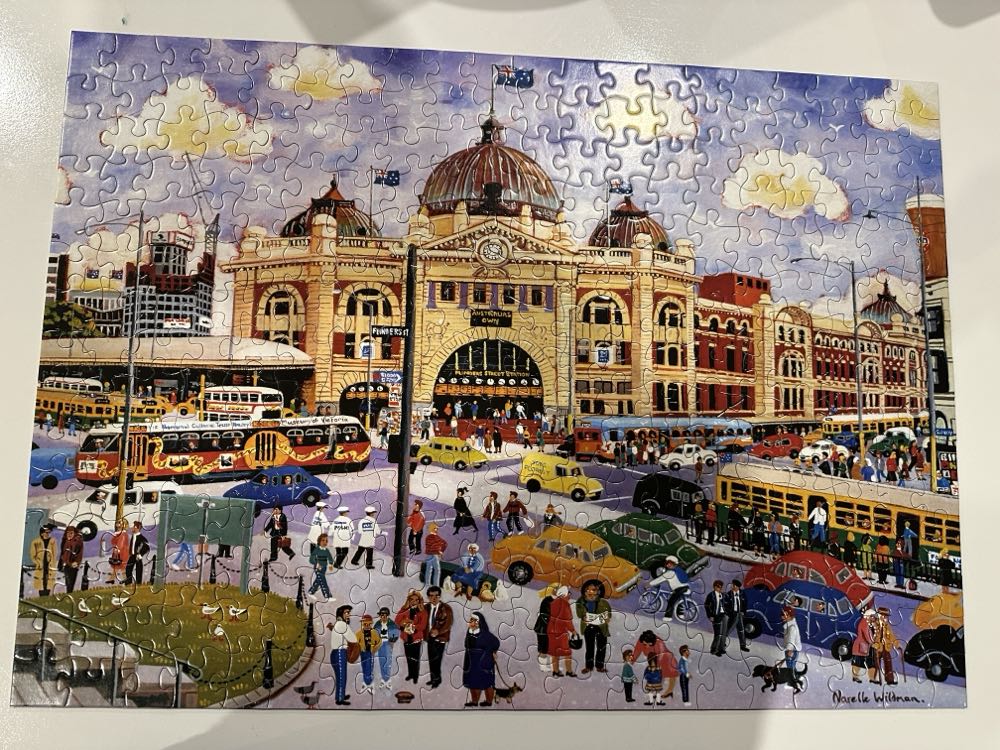 Flinders St Station Narelle Wildman 300 Piece - Blue Opal puzzle collectible [Barcode 633793014567] - Main Image 2