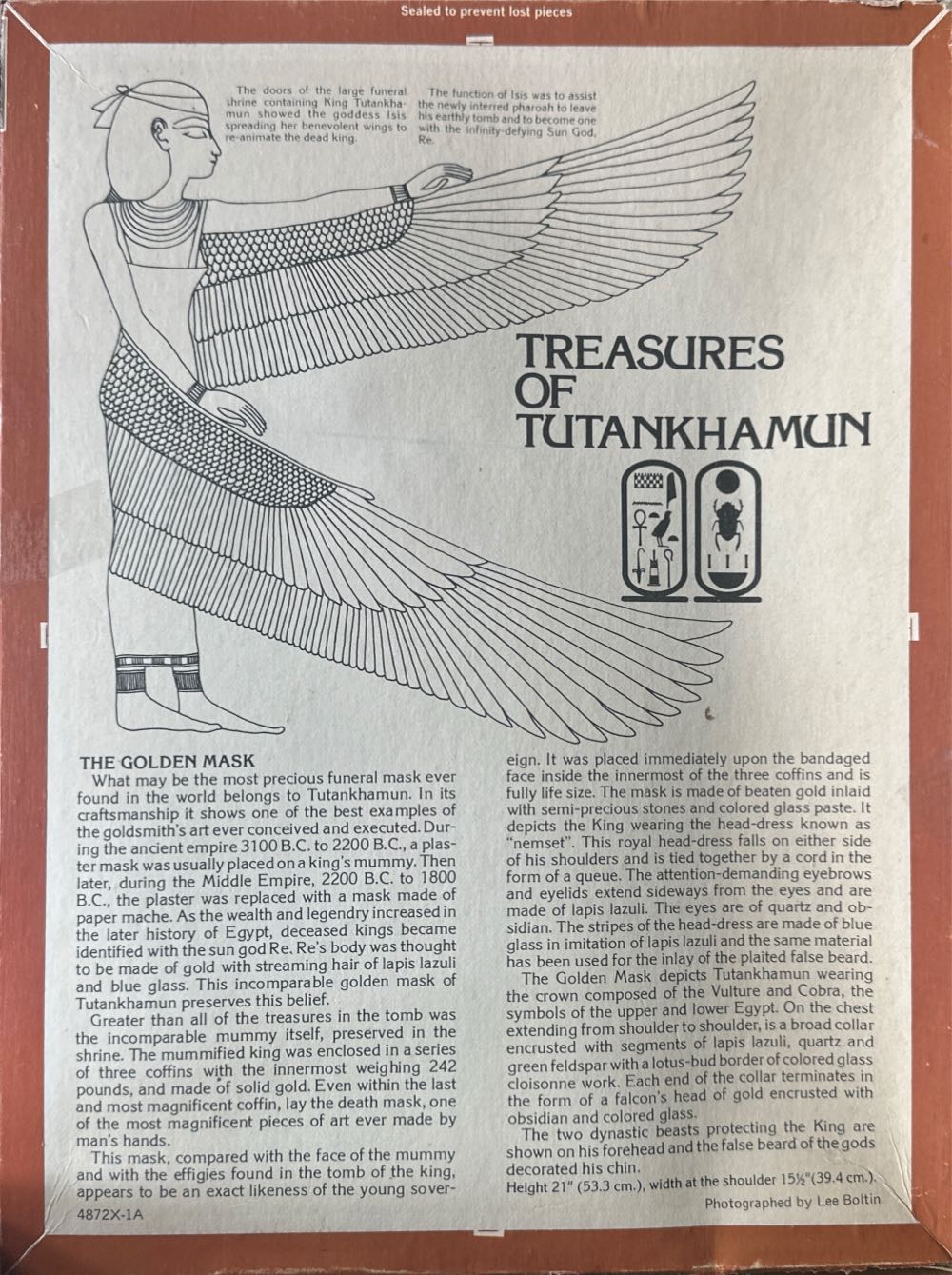 King Tut Golden Mask - Milton Bradley puzzle collectible - Main Image 2