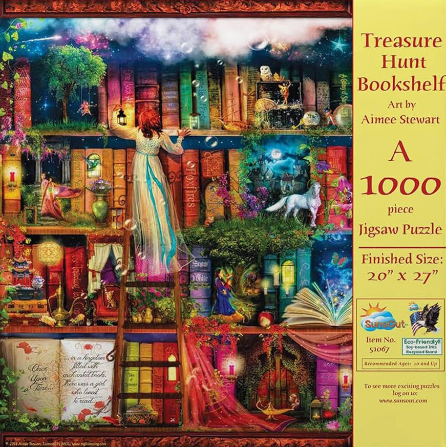 Treasure Hunt Bookshelf - SunsOut puzzle collectible - Main Image 2