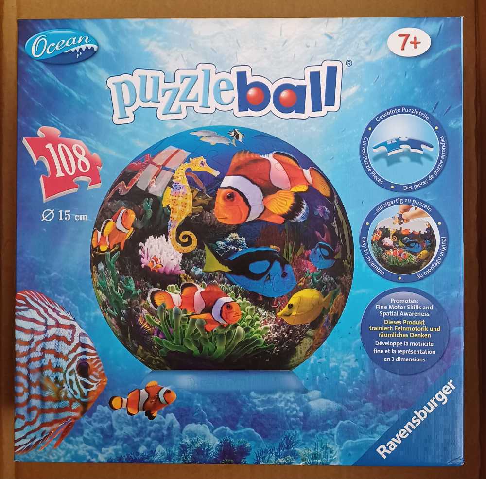 Ravensburger Ocean World Of Colors 108 Piece Children’s Puzzleball - Ravensburger puzzle collectible [Barcode 4005556122172] - Main Image 2