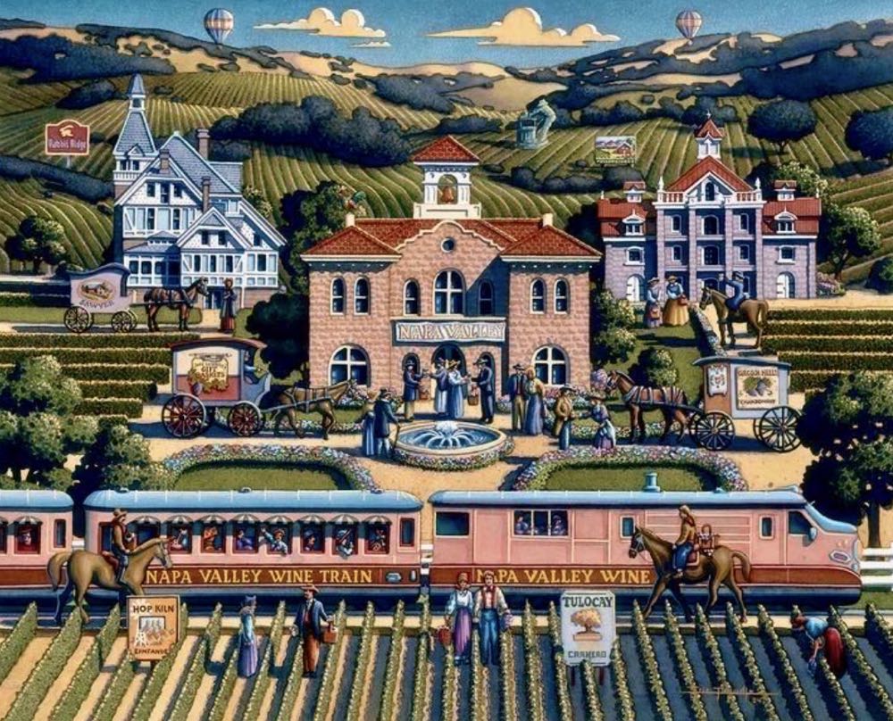 Napa Valley - Dowdle Folk Art puzzle collectible [Barcode 671095000925] - Main Image 2