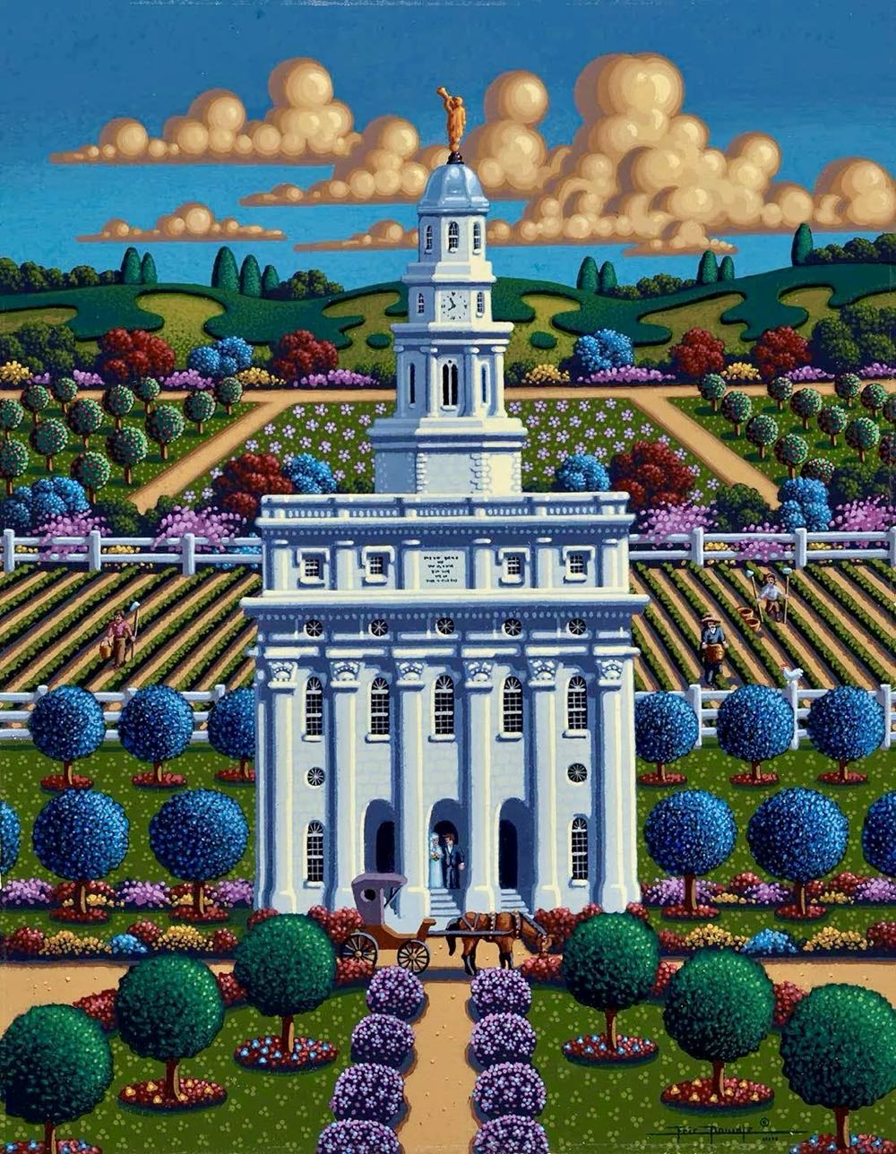 Nauvoo Temple - Dowdle Folk Art puzzle collectible [Barcode 671095050043] - Main Image 2