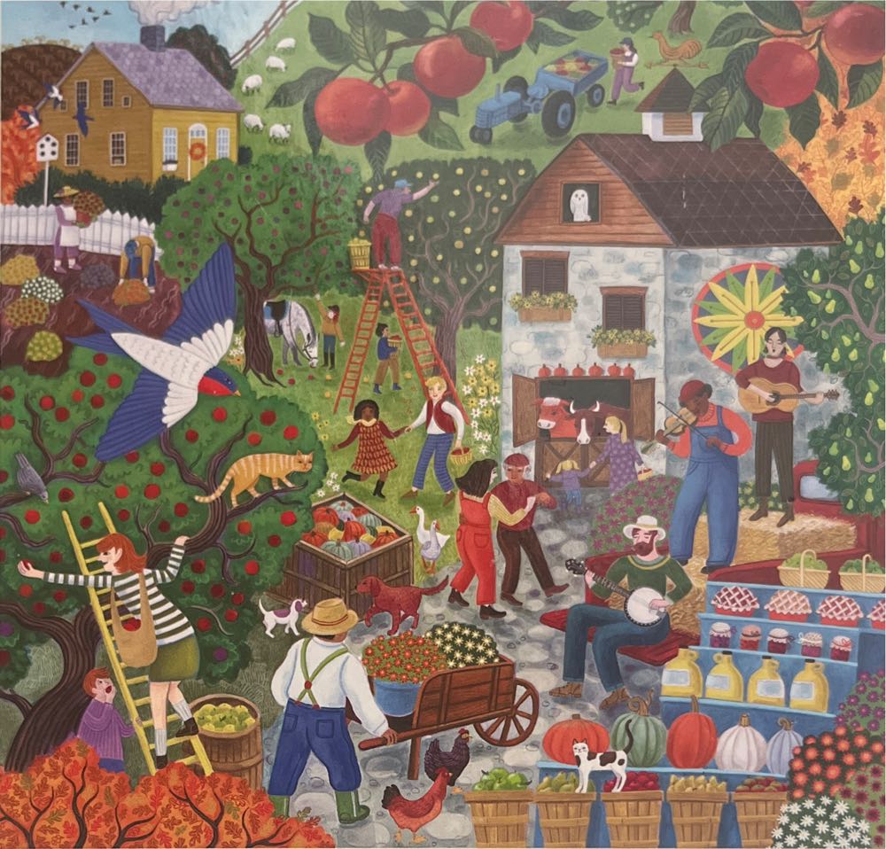 Fall Apple Picking 🟦 - Eeboo puzzle collectible [Barcode 689196516382] - Main Image 2