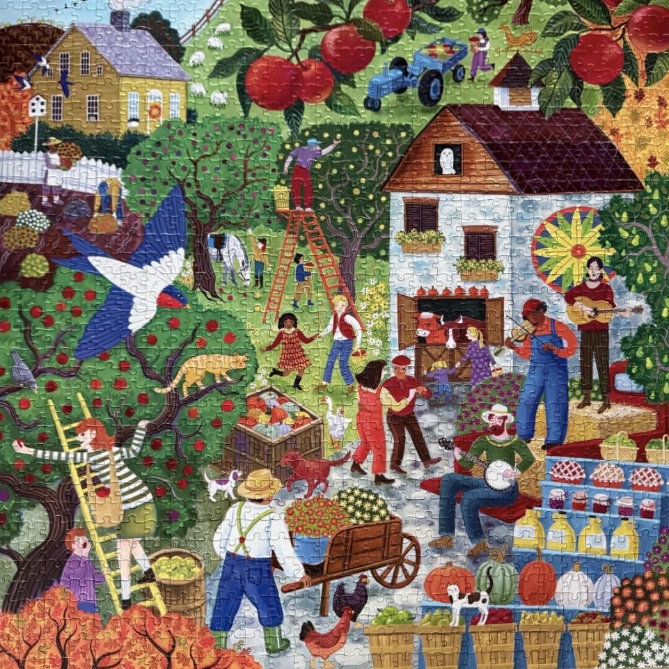 Fall Apple Picking 🟦 - Eeboo puzzle collectible [Barcode 689196516382] - Main Image 3