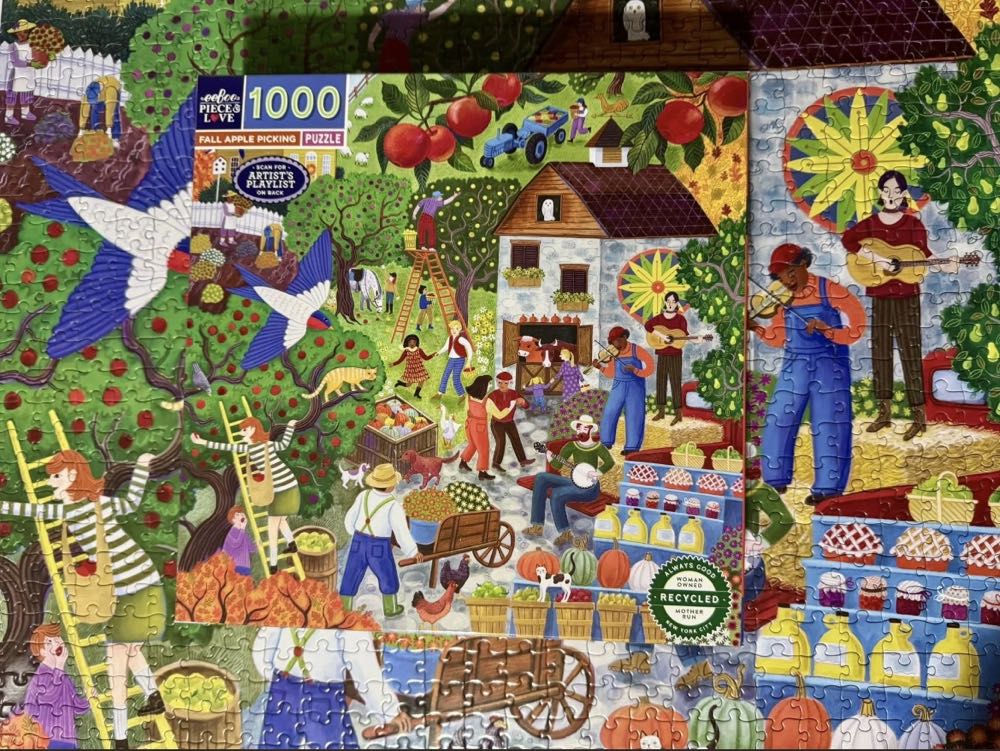 Fall Apple Picking 🟦 - Eeboo puzzle collectible [Barcode 689196516382] - Main Image 4
