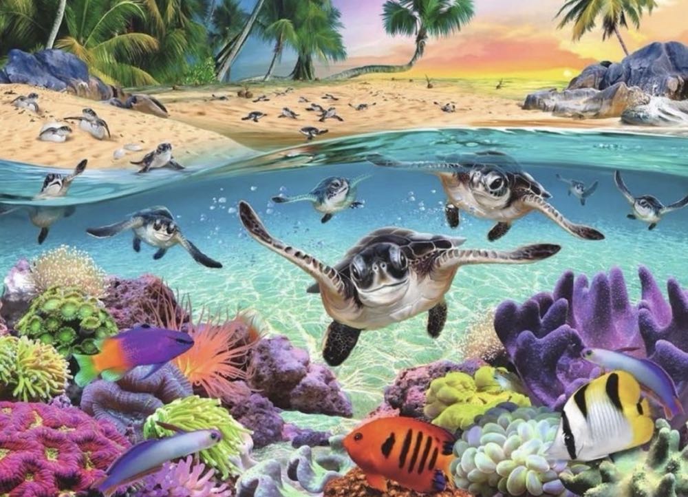 Race of the Baby Sea Turtles • - Ravensburger puzzle collectible [Barcode 4005556174560] - Main Image 2