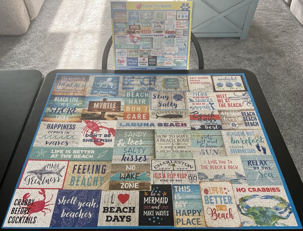 I Love The Beach- From Cheryl - White Mountain puzzle collectible [Barcode 724819269129] - Main Image 3