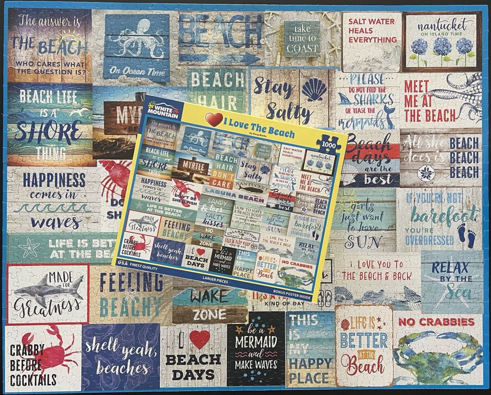 I Love The Beach- From Cheryl - White Mountain puzzle collectible [Barcode 724819269129] - Main Image 4