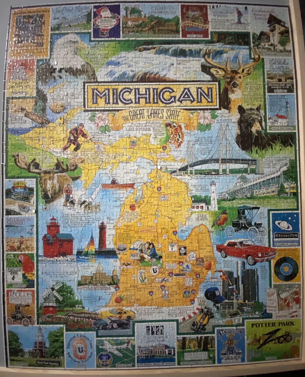 Michigan The Great Lakes State - White Mountain puzzle collectible [Barcode 724819247400] - Main Image 2