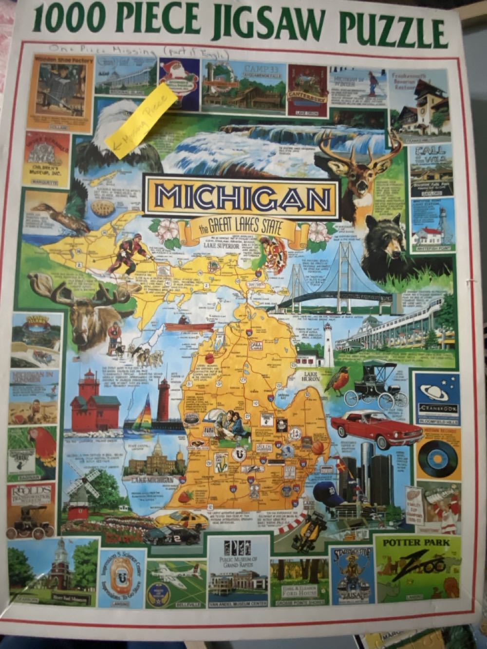 Michigan The Great Lakes State - White Mountain puzzle collectible [Barcode 724819247400] - Main Image 3