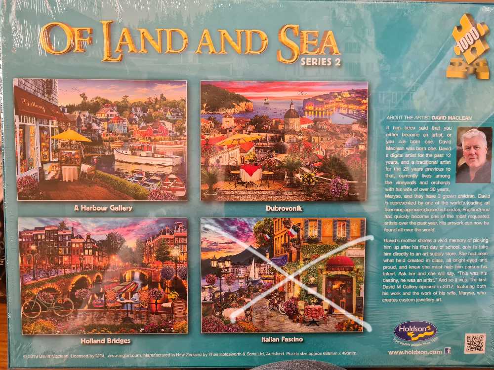 Of Land & Sea - Italian Fascino - Holdson🇳🇿 puzzle collectible [Barcode 9414131771554] - Main Image 2