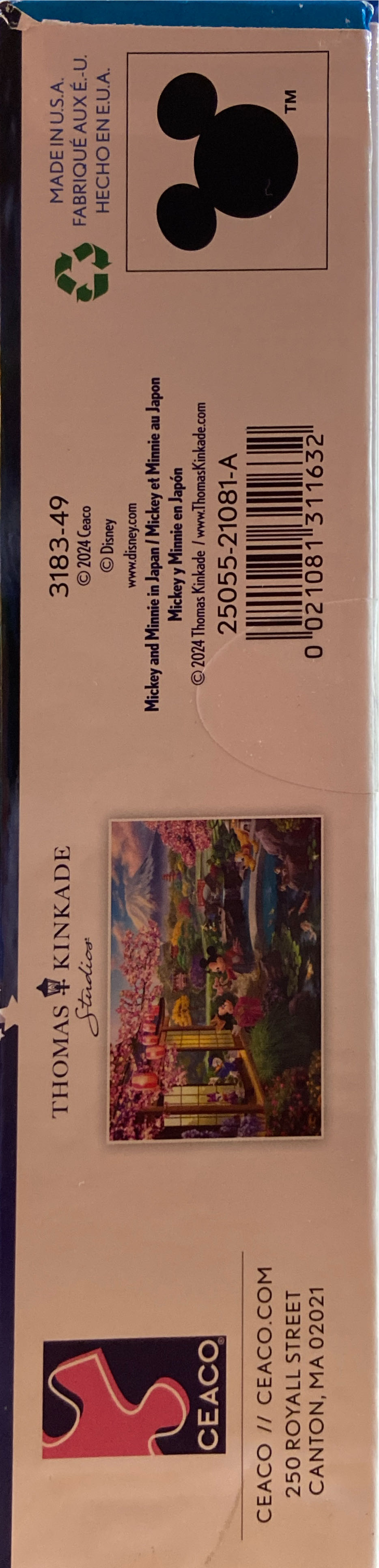 Mickey and Minnie in Japan - Thomas Kinkade/Ceaco puzzle collectible [Barcode 021081311632] - Main Image 3