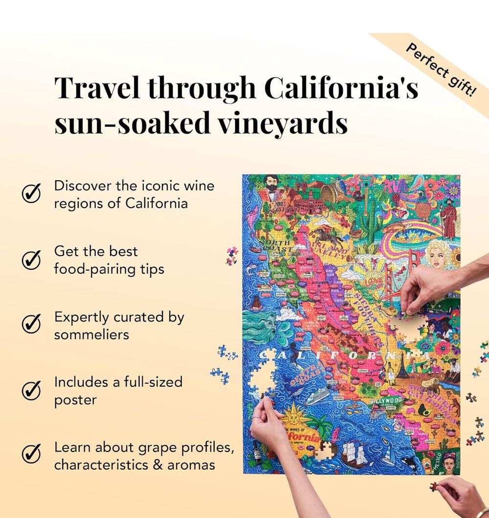 California Wine Puzzle - Water & Wines puzzle collectible [Barcode 7350121880207] - Main Image 2