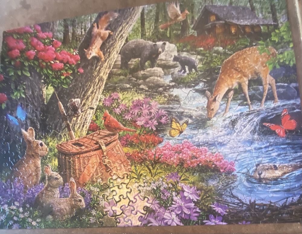 Fishing At The Babbling Stream - Bits & Pieces puzzle collectible [Barcode 192949089038] - Main Image 2