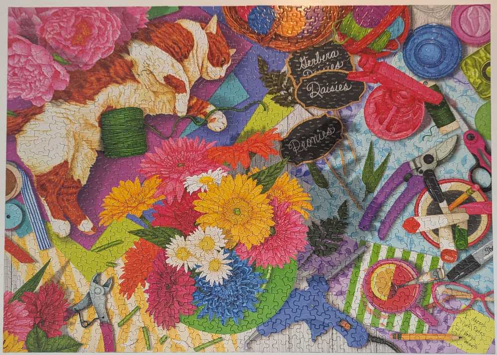 Flower Shop Feline Shop Bins - Springbok puzzle collectible [Barcode 091683112012] - Main Image 2