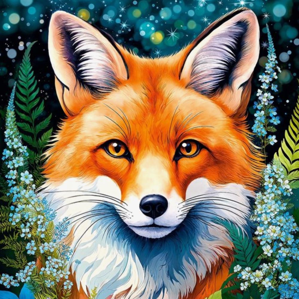 Red Fox In Flowers 🟦 - Cherry Pazzi puzzle collectible [Barcode 5903728731148] - Main Image 2