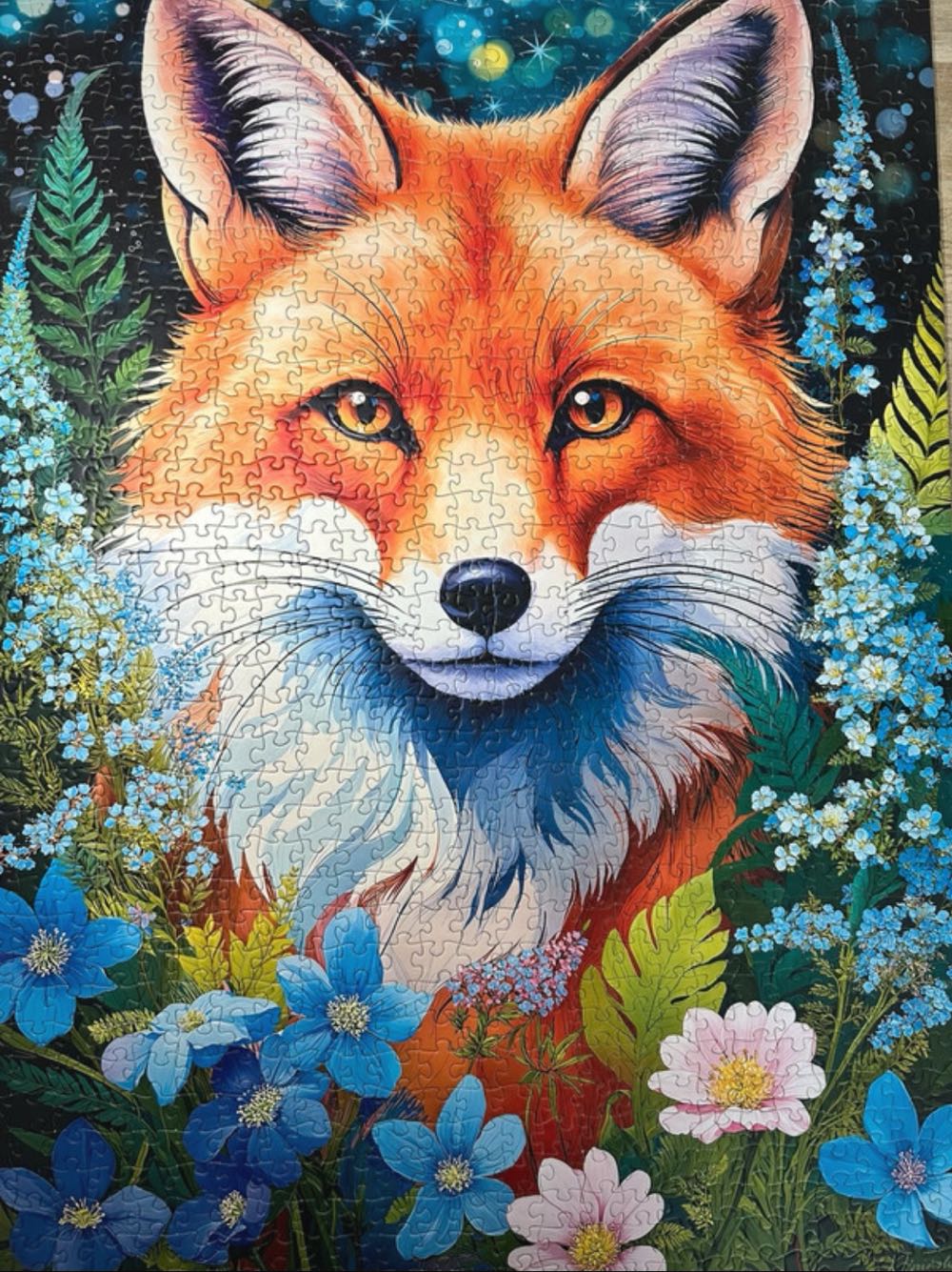 Red Fox In Flowers 🟦 - Cherry Pazzi puzzle collectible [Barcode 5903728731148] - Main Image 3