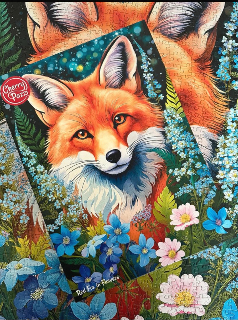 Red Fox In Flowers 🟦 - Cherry Pazzi puzzle collectible [Barcode 5903728731148] - Main Image 4